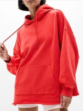 Athleta Terry Oversized Hoodie Sweatshirt  in Cardinal Red | L | GUC